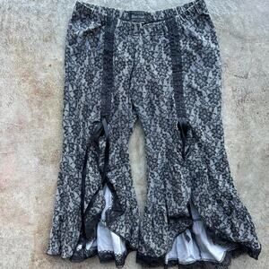 Blue Star Multicolored Vintage Lace Flare Pants